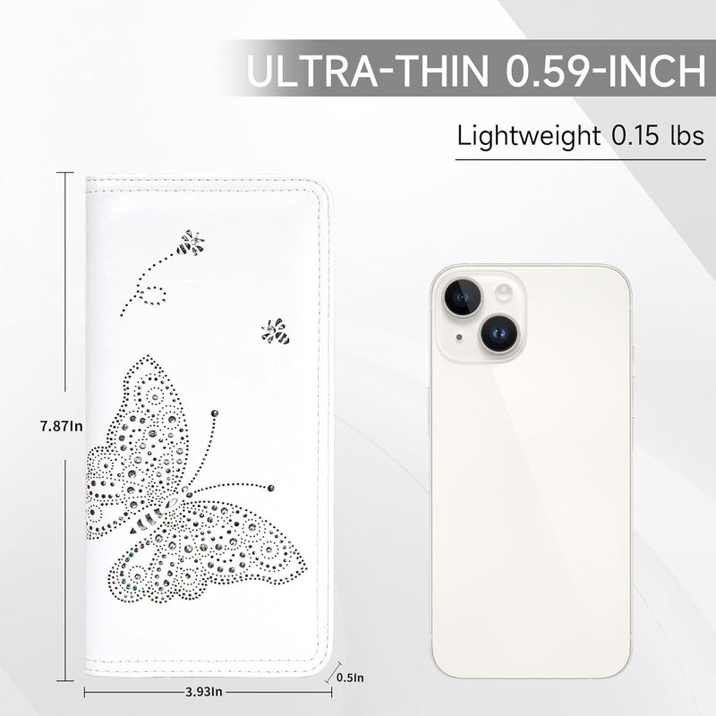 KITEVIUN RFID Wallet Women Ultra Slim Thin Womens Wallet Compact Clutch Long Ladies Wallet for Women WHITE - Image 2